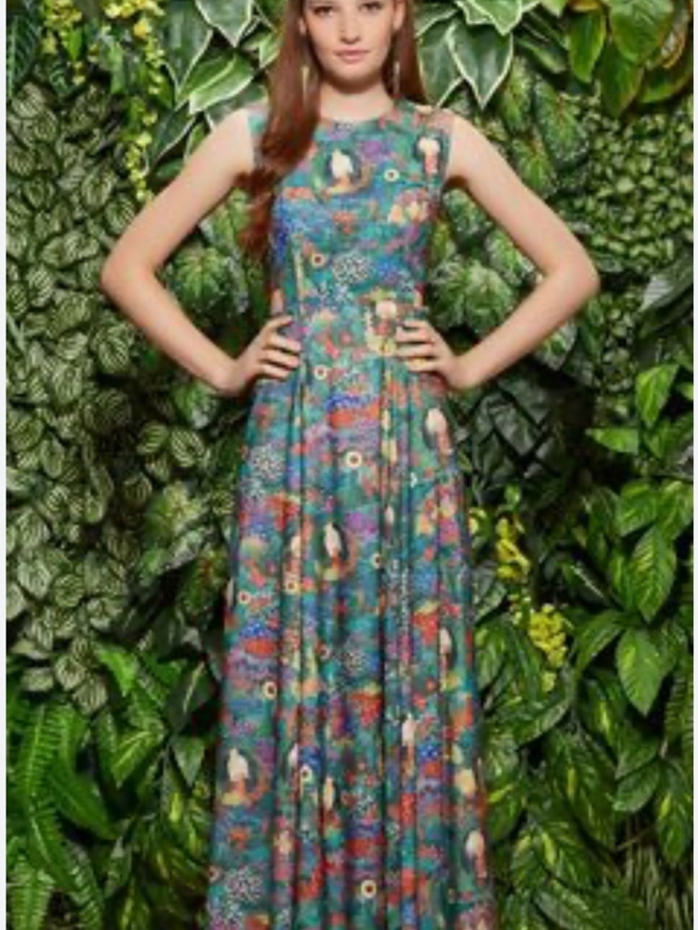 Antix Floral Sleeveless Maxi Dress with Abstract Print